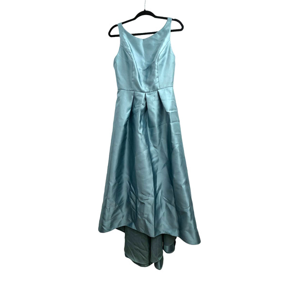 ALFRED SUNG Dresses & Skirts - Alfred Sung Smoke Blue Sateen Bridesmaids / Prom Dress Asymmetrical Hem Size 10